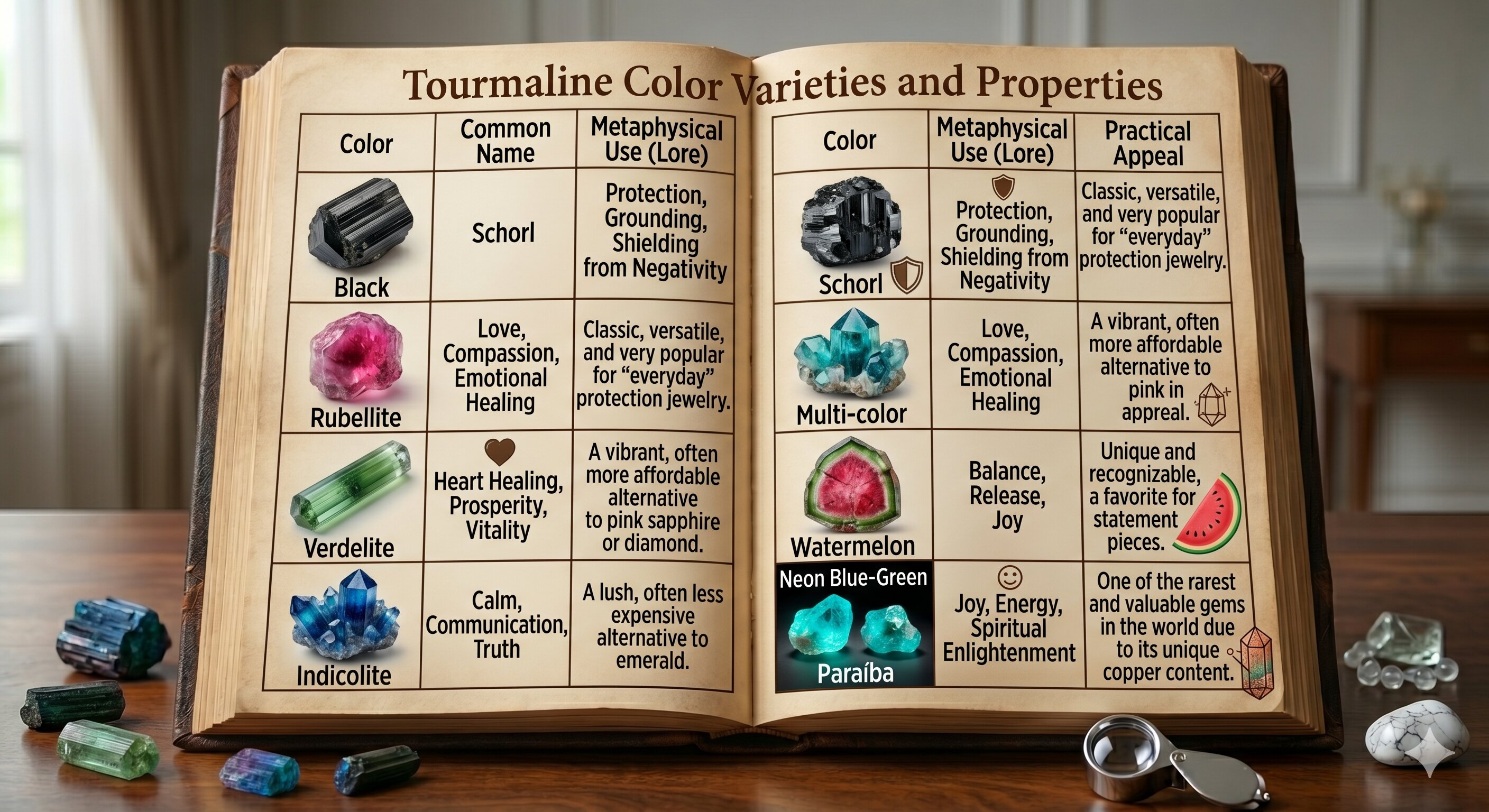 tourmaline colors varieties and properties